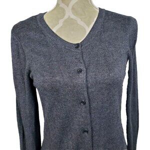 Contemporaine Simons Grey Long Sleeve Button Down Cardigan Sweater Womens Med